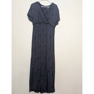 Vintage Y2k 90s Dark Floral Grunge Midi‎ Dress Midi Size 10 Babydoll Whimsigoth